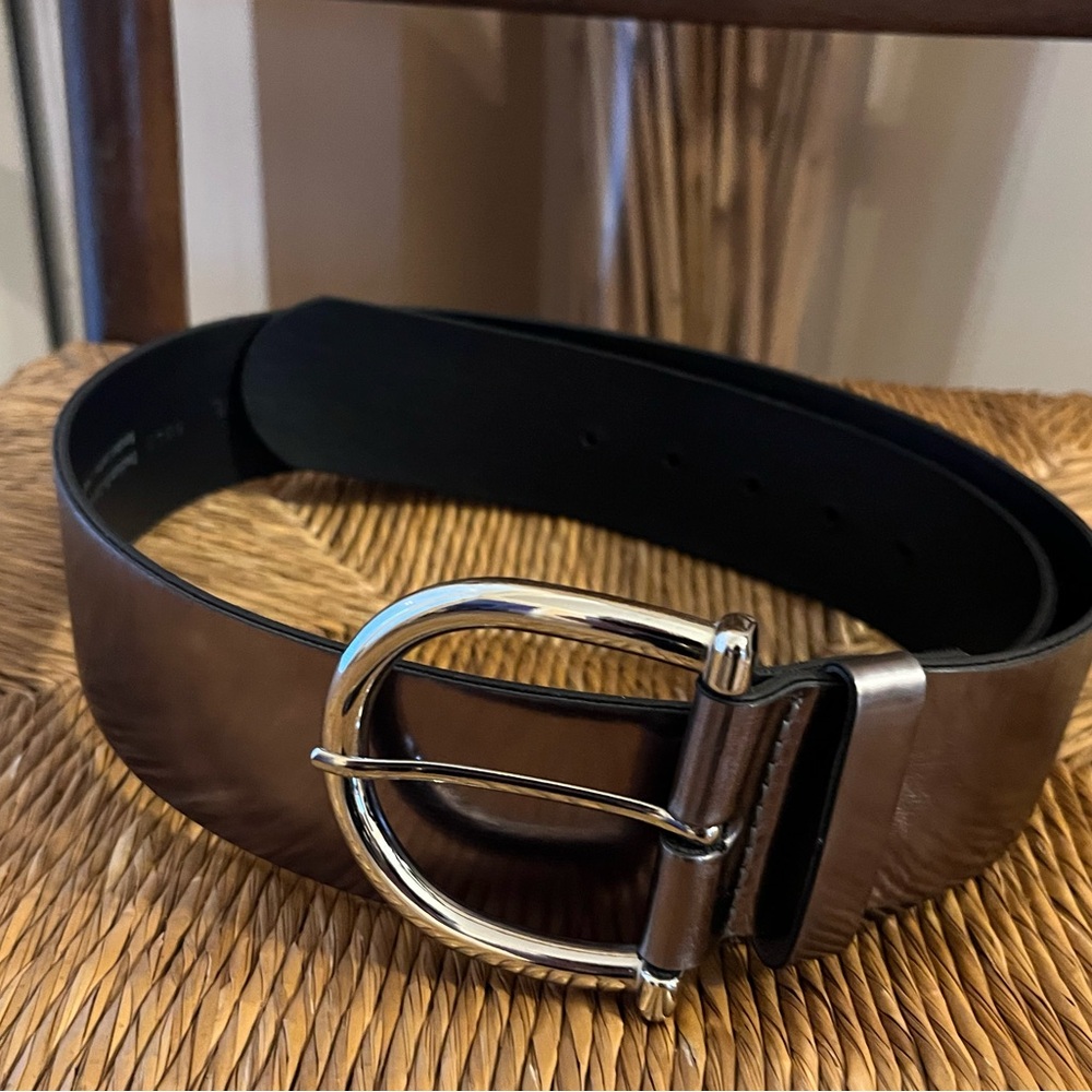 Aldo Women’s Metallic Toned Belt Buckle Size Large Bonded Leather